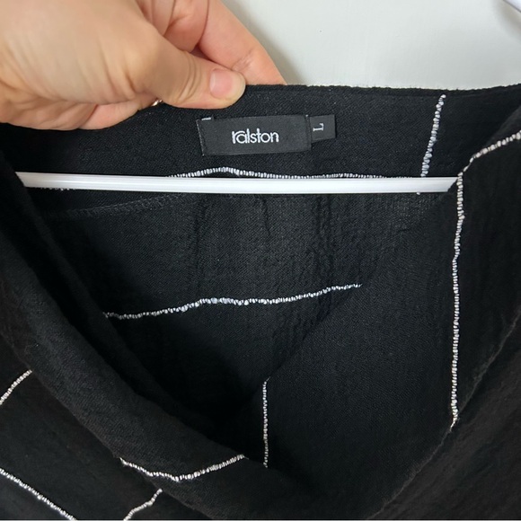 Ralston Black White Cowl Neck Gauzy Sleeveless Tunic Large L Nordstrom Flowy - Picture 7 of 8